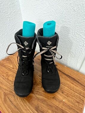 Columbia Black Lace-Up Tall Winter Boots